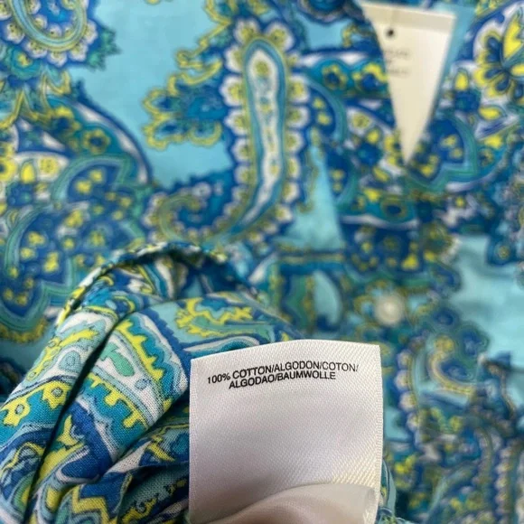 Jones New York Blue Tidepool Paisley Button Down NWT - Picture 7 of 7
